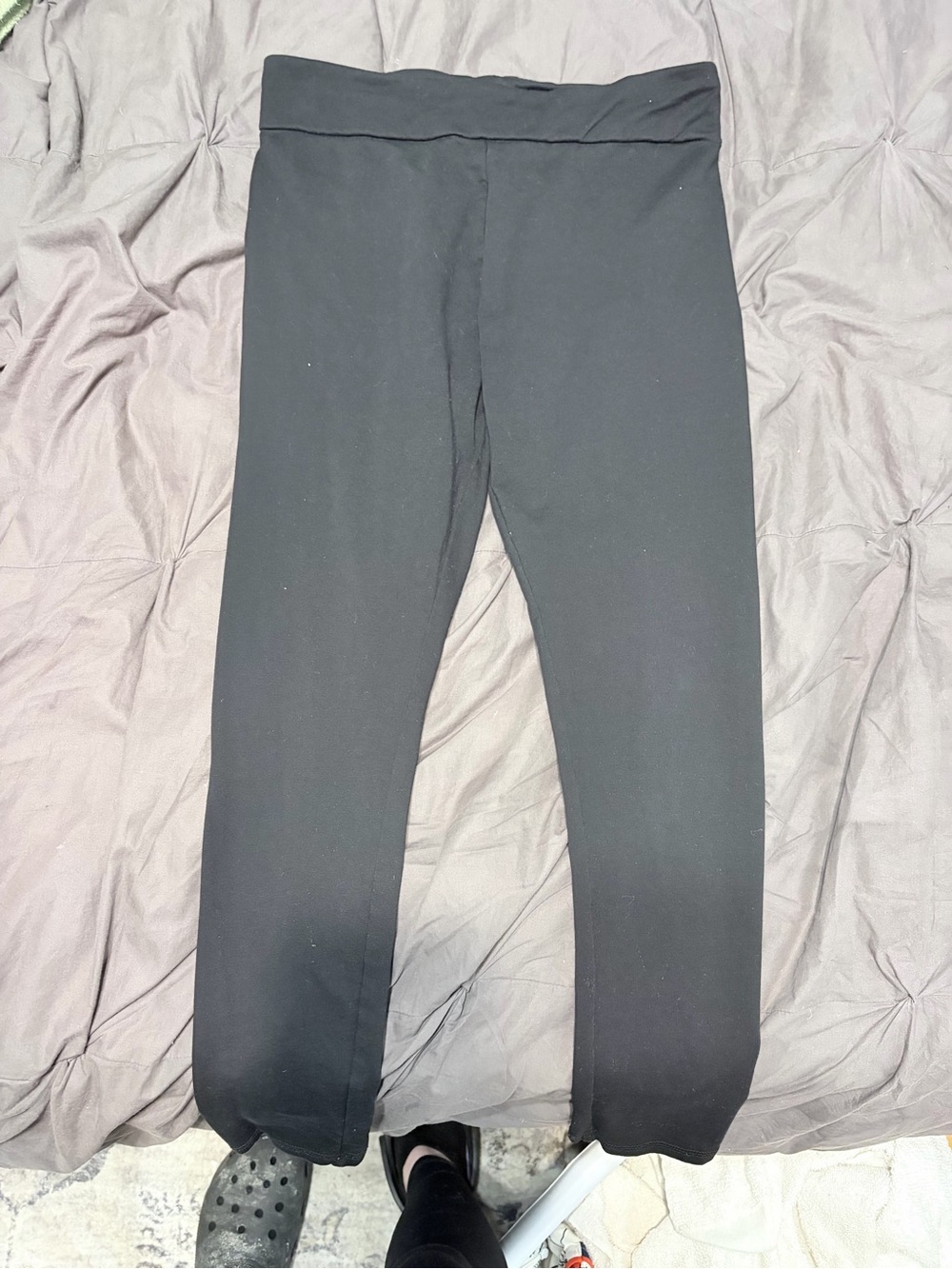 H&M Divided Basic Black Cotton Stretch Leggings Women’s Large L